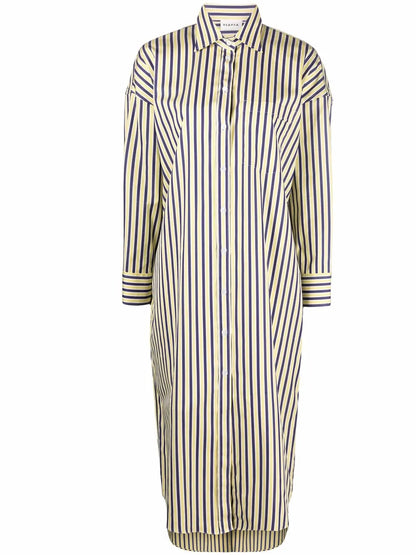 Stripe-Print Midi Shirtdress