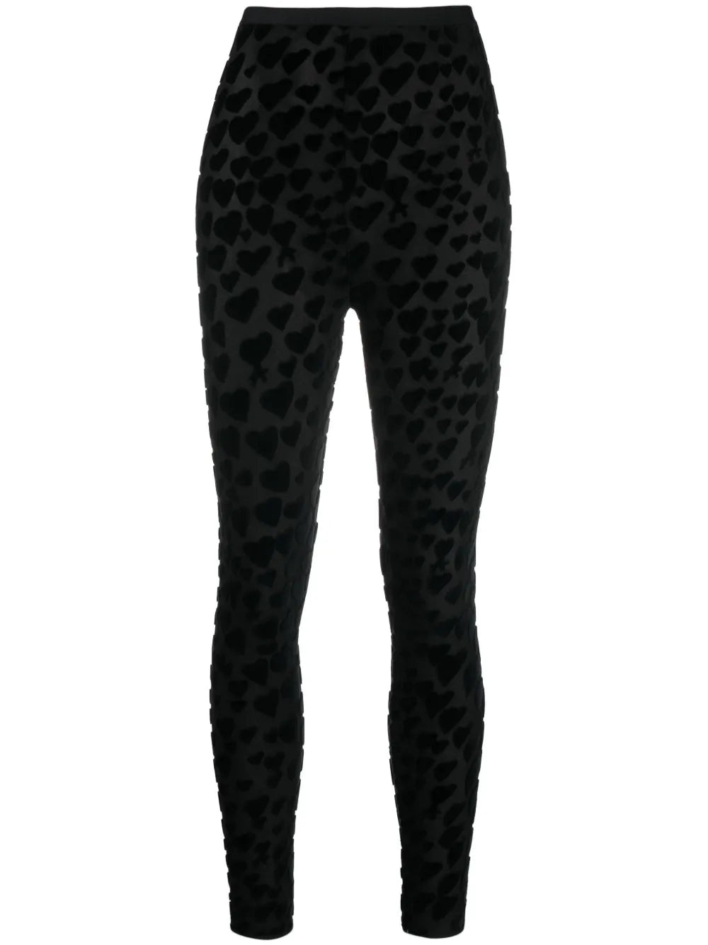 Heart-Embroidered High-Waisted Leggings