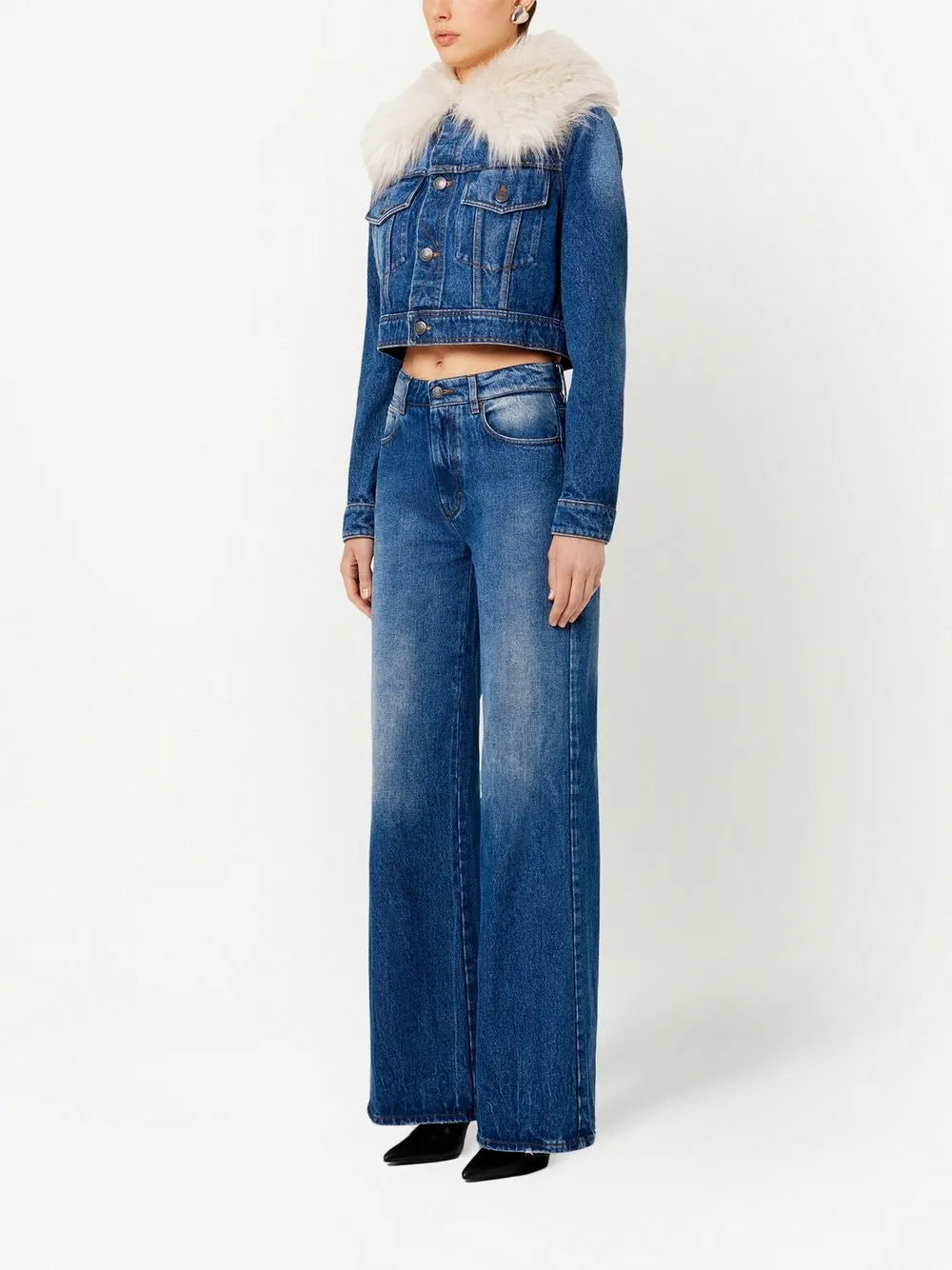 Furry Collar Denim Jacket