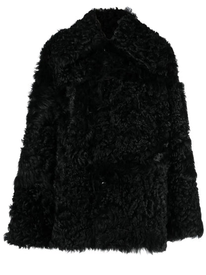 Shearling Button-Up Coat