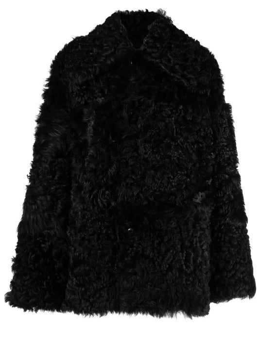 Shearling Button-Up Coat