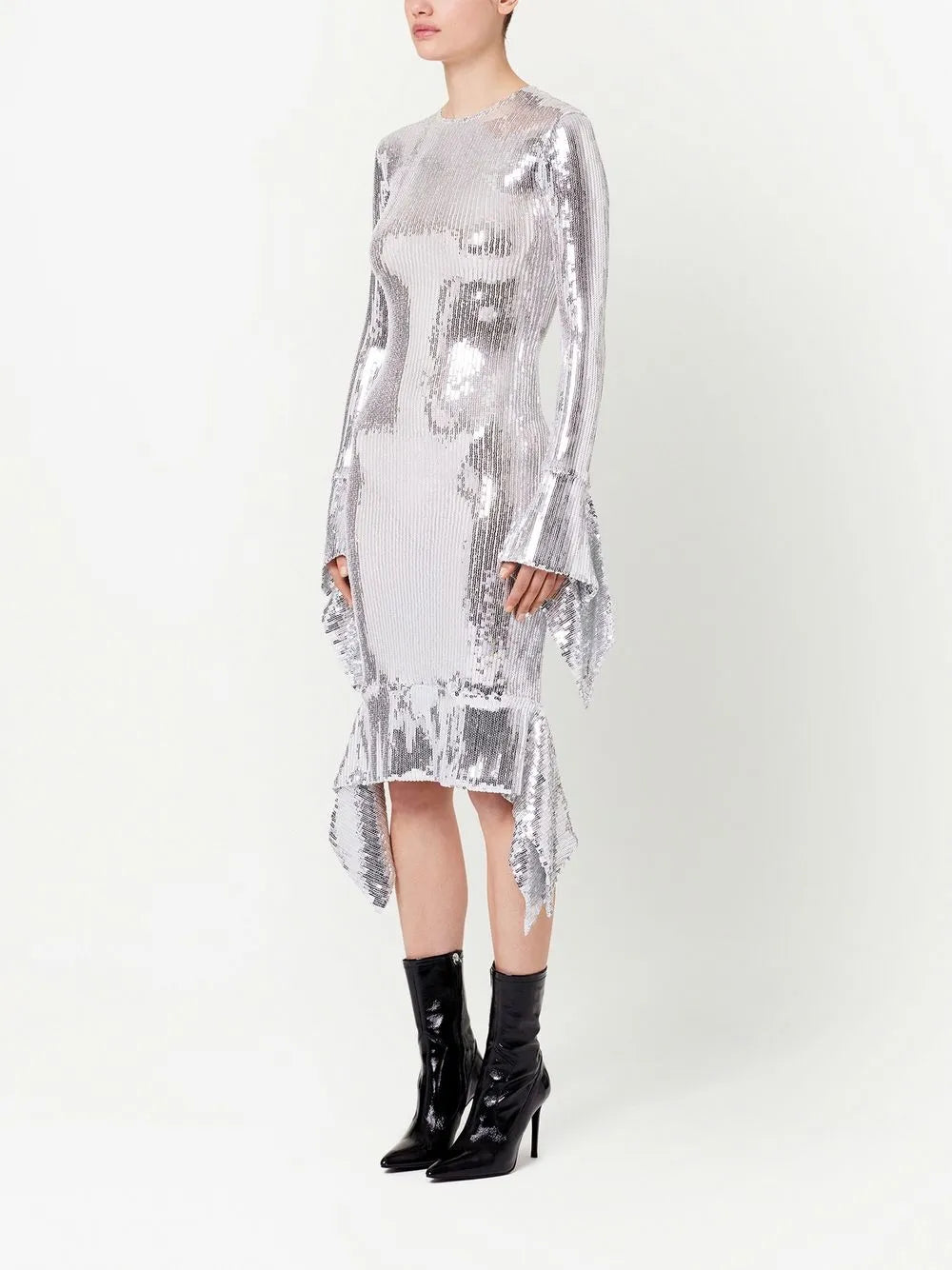 Sequin-Embellished Midi Dress