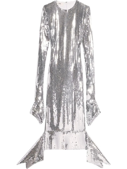 Sequin-Embellished Midi Dress