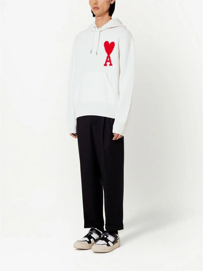 Logo-Intarsia Knit Hoodie