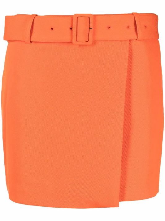 High-Waisted Belted Miniskirt