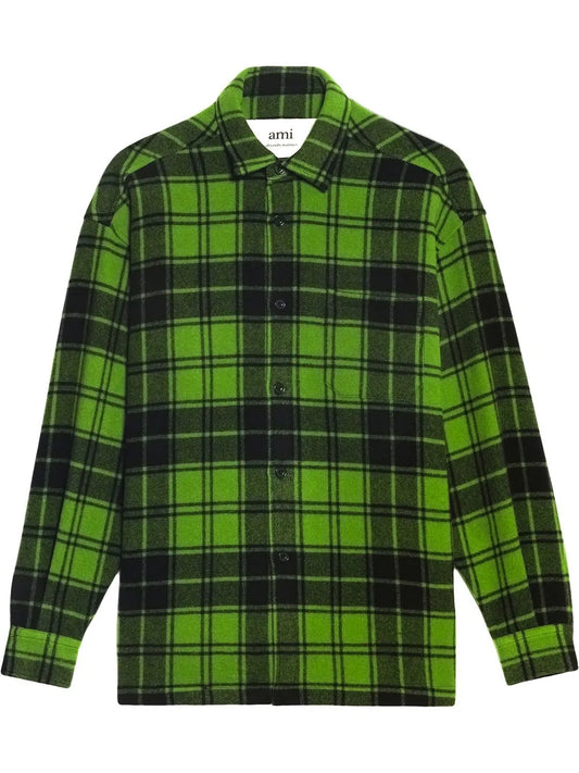 Logo-Print Plaid-Patterned Shirt