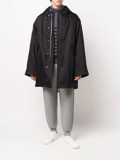 Drawstring Waist Hooded Parka