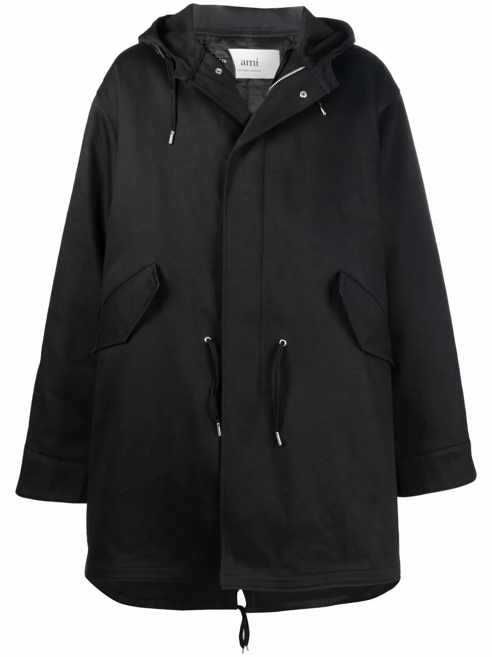 Drawstring Waist Hooded Parka