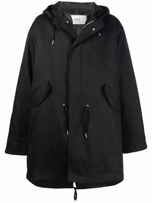 Drawstring Waist Hooded Parka