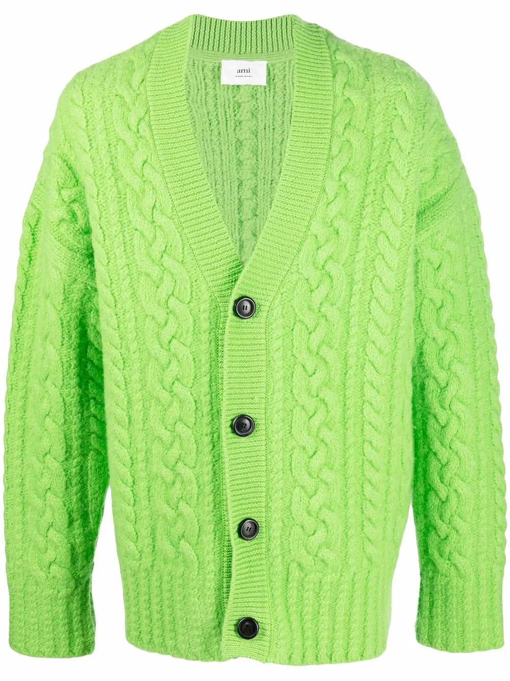 Drop-Shoulder Cable-Knit Cardigan