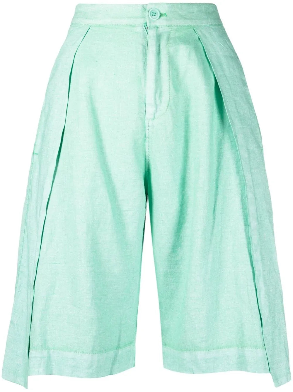 Pleated Knee-Length Shorts