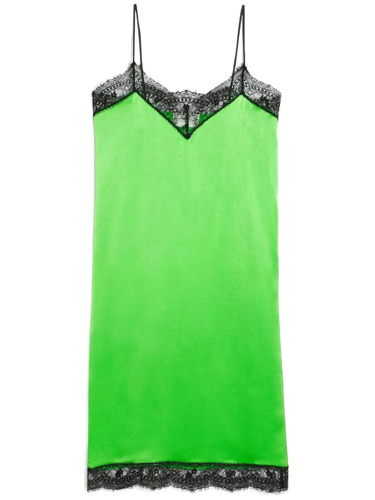 Lace-Trim Slip Dress