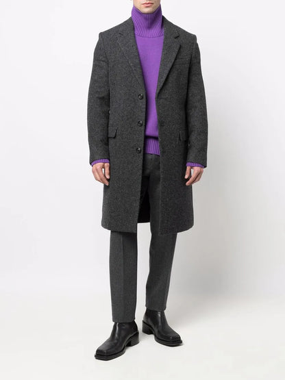 Single-Breasted Wool Coat