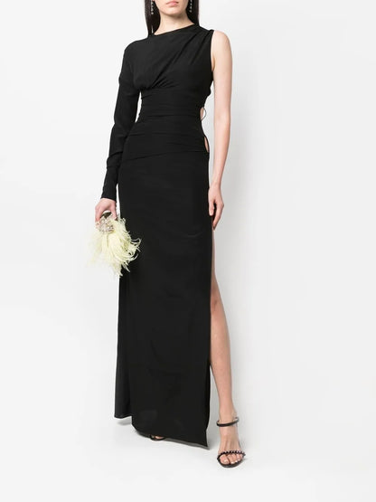 Single-Sleeve Design Gown