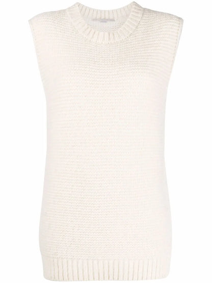 Crew-Neck Knitted Vest