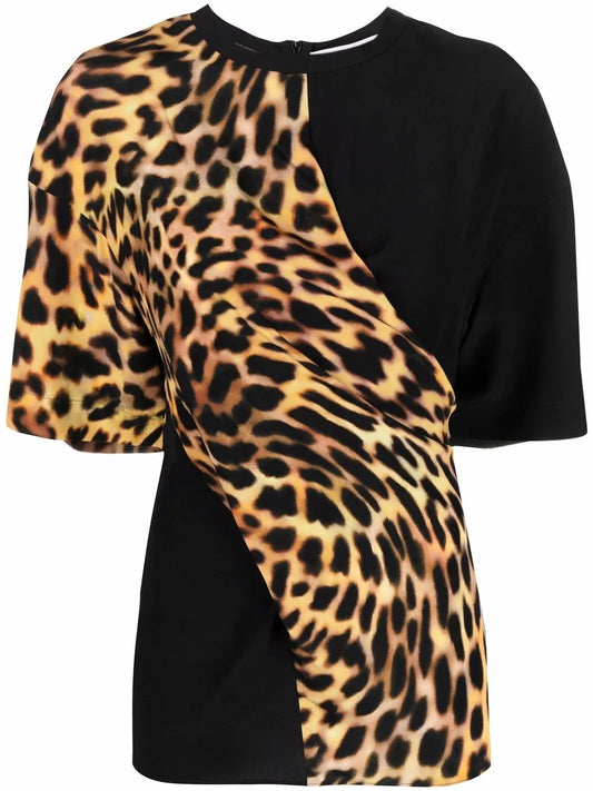 Cheetah Print Panel T-Shirt