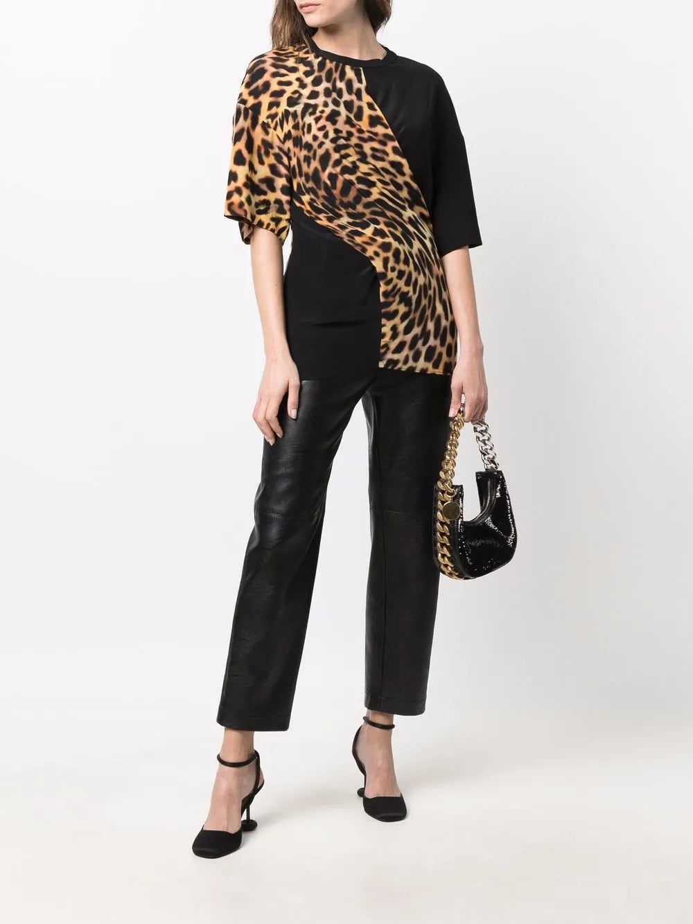 Cheetah Print Panel T-Shirt