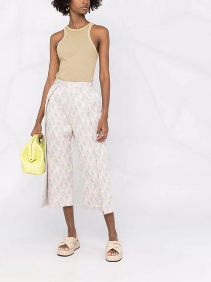 Flip Floral-Jacquard Trousers