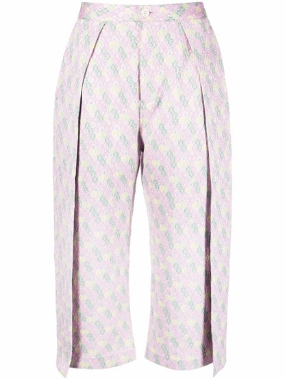 Flip Floral-Jacquard Trousers