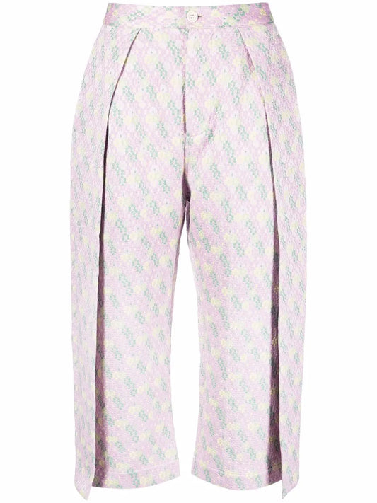 Flip Floral-Jacquard Trousers