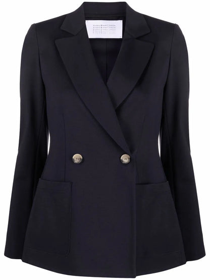 Notched-Lapel Double-Breasted Jacket
