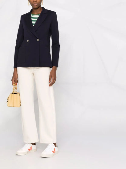 Notched-Lapel Double-Breasted Jacket