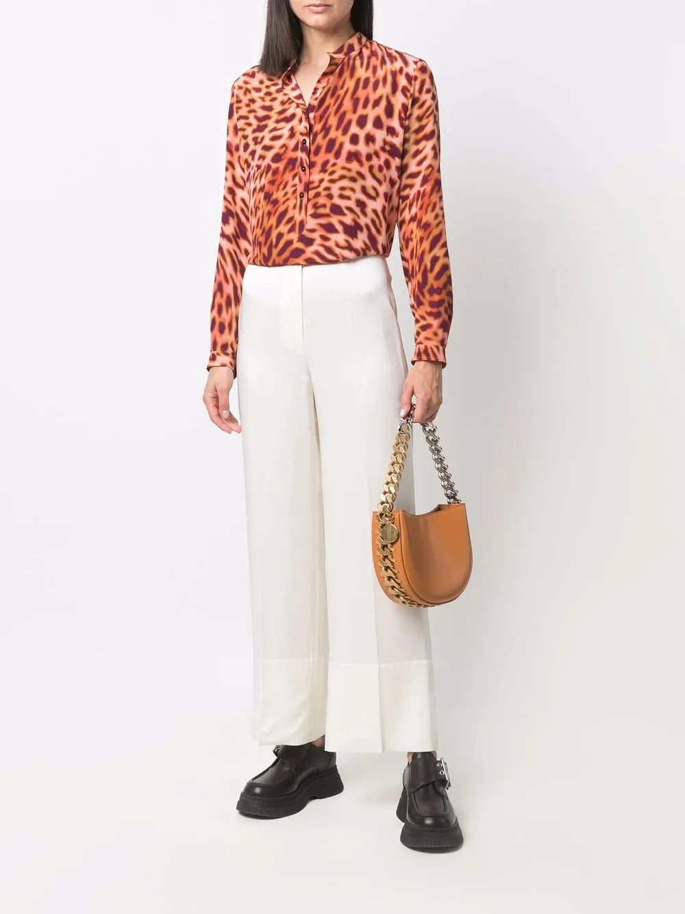 Cheetah-Print Silk Shirt