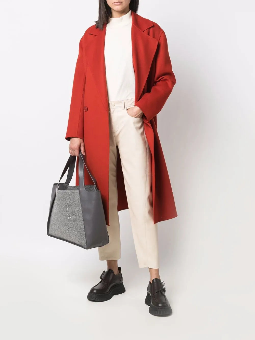 Straight Leg Faux Leather Trousers