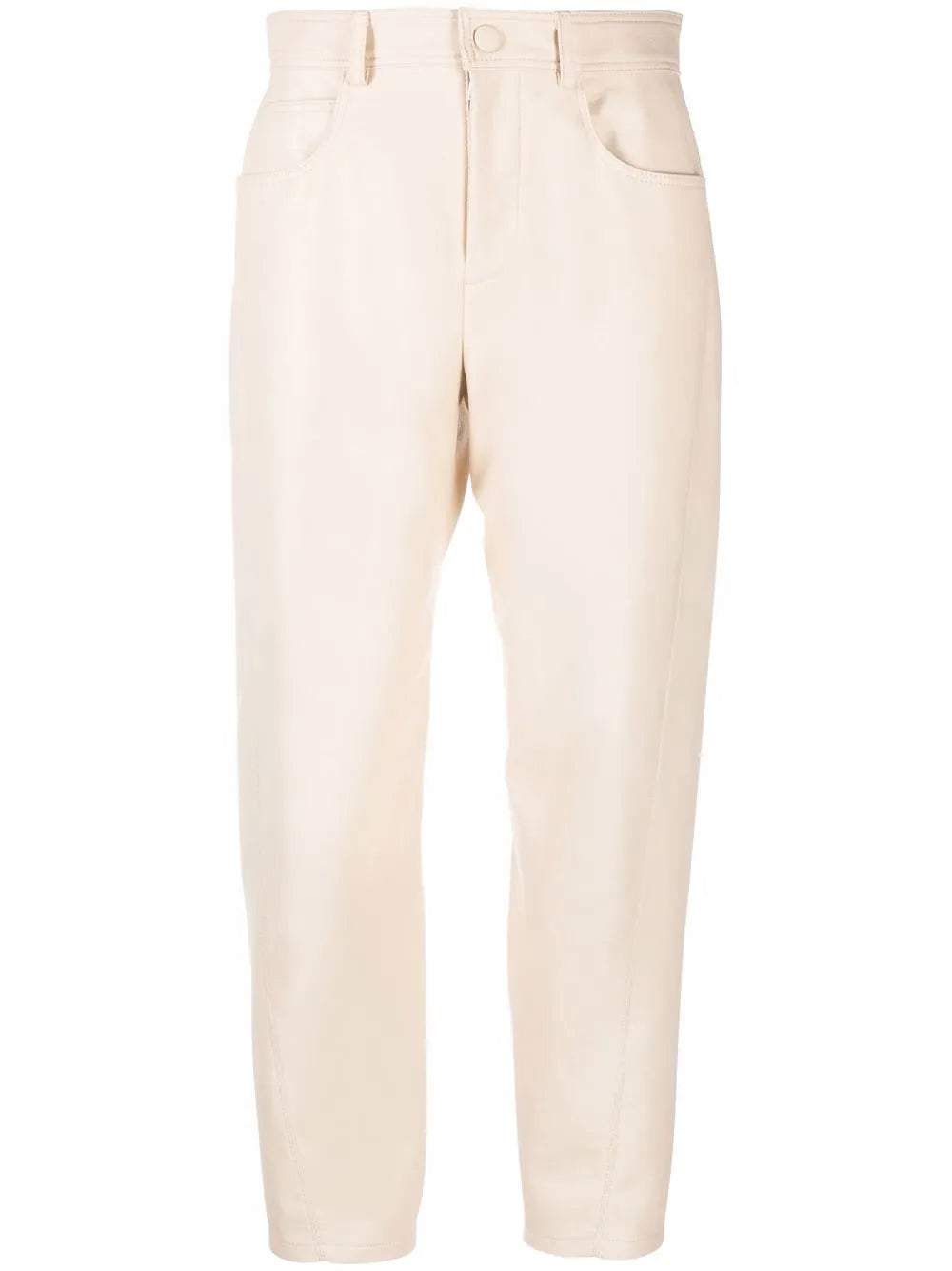 Straight Leg Faux Leather Trousers