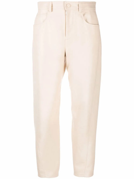 Straight Leg Faux Leather Trousers