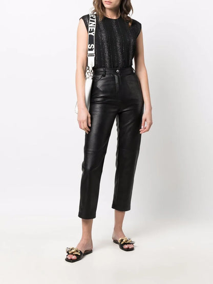 Lurex Striped Sleeveless Blouse