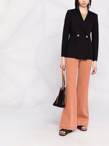 Notched-Lapel Double-Breasted Jacket