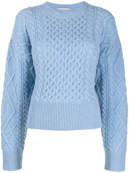 Aran-Knit Cropped Jumper