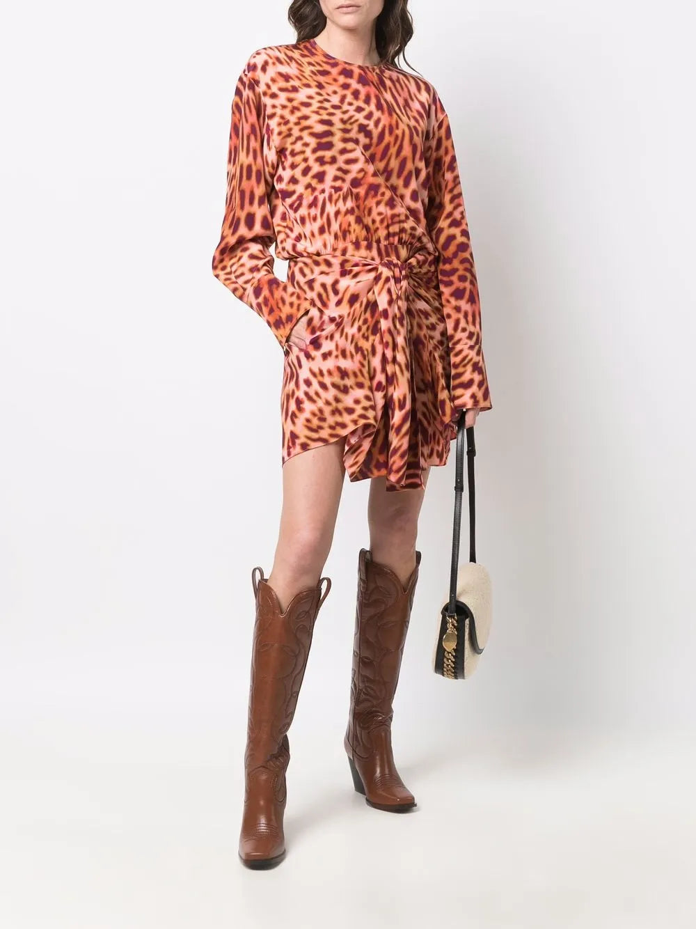 Cheetah Print Knotted Mini Dress