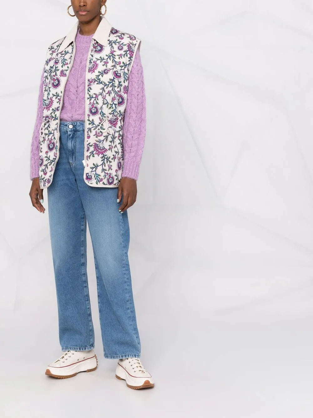 Floral-Print Gilet