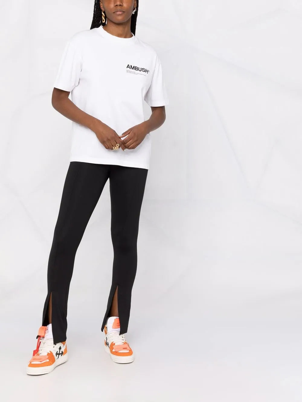 Skinny-Cut Flared Slit Trousers