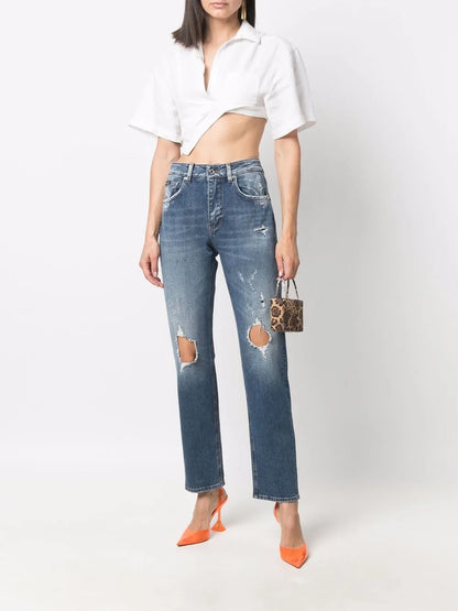Distressed Boyfriend Jeans