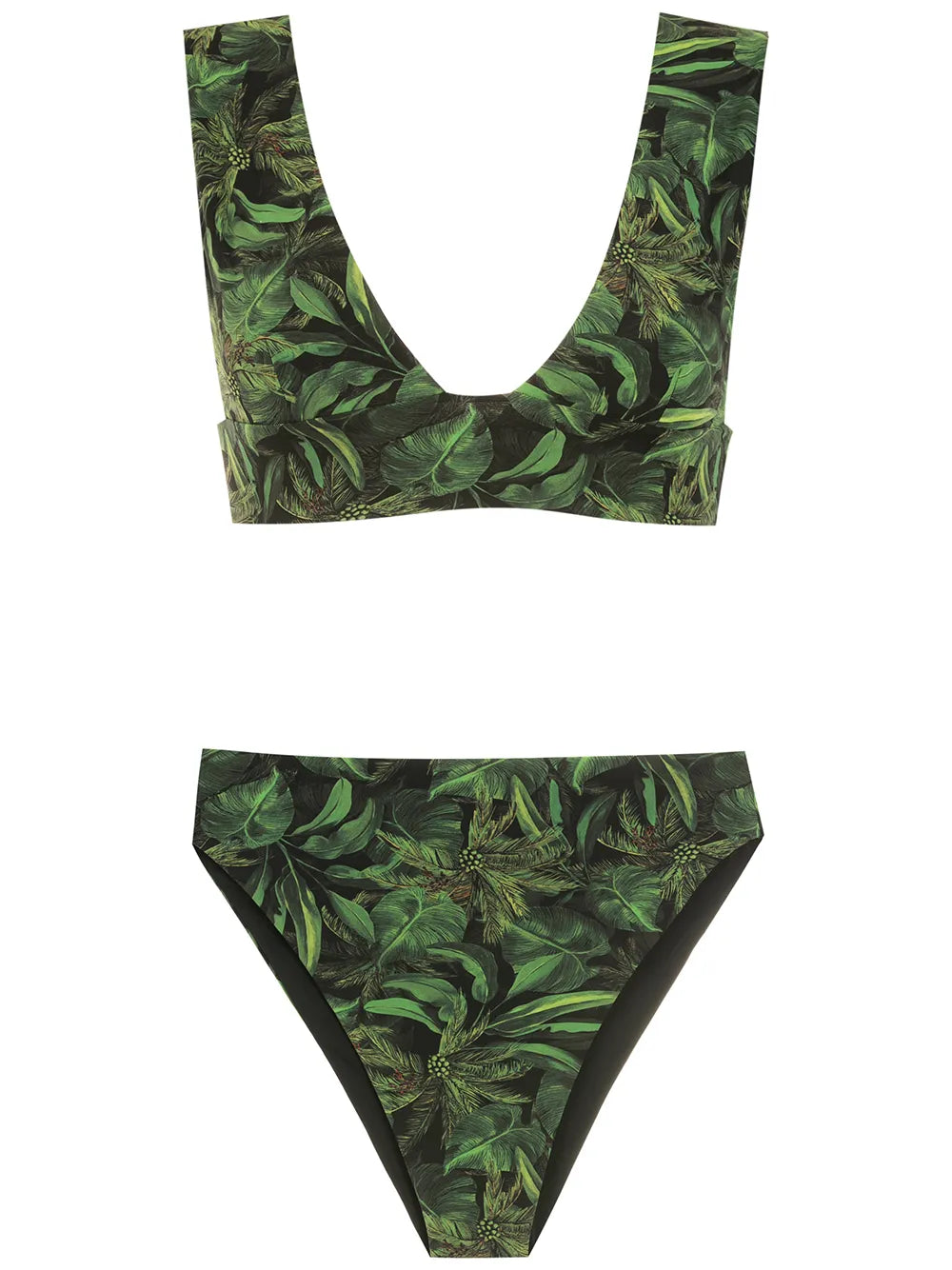 Coqueiral Foliage-Print Bikini Set
