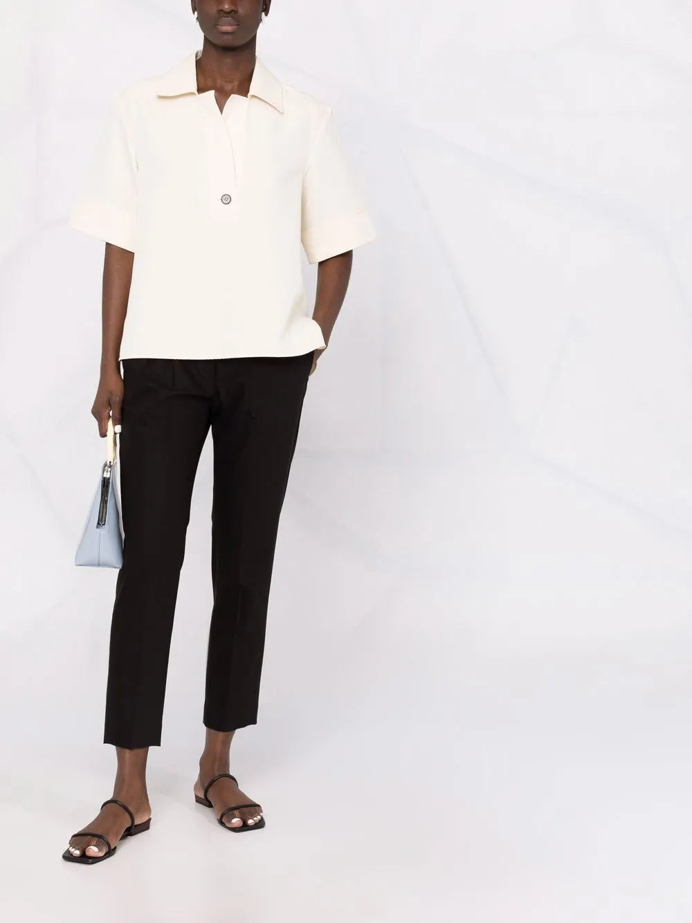 Straight-Leg Cropped Trousers