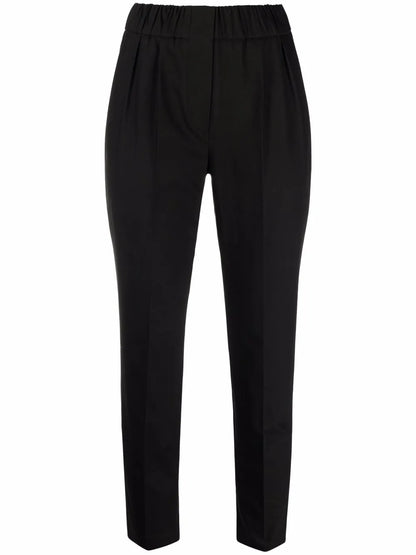 Straight-Leg Cropped Trousers