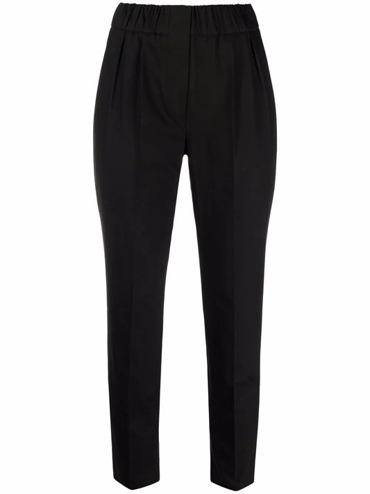 Straight-Leg Cropped Trousers