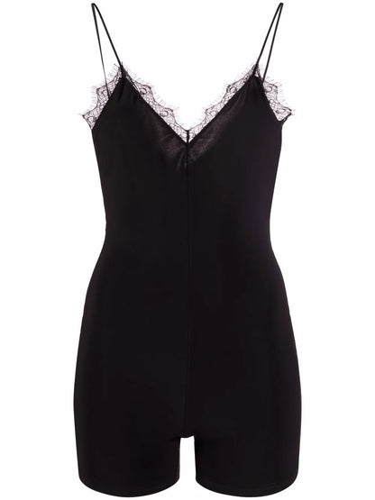 Lace-Trim Romper
