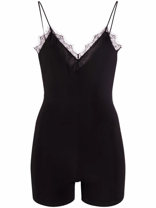 Lace-Trim Romper