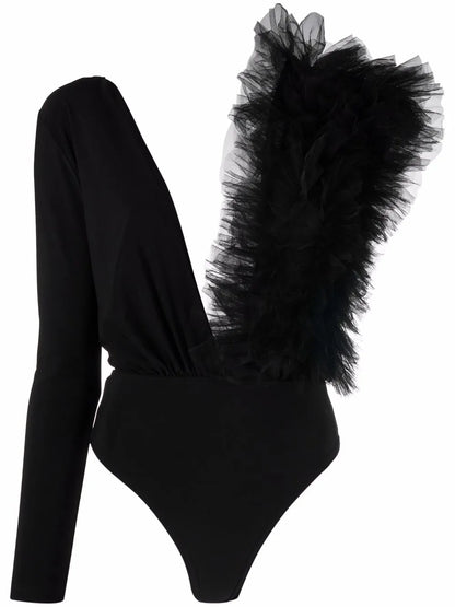 Ruffle-Detail Bodysuit
