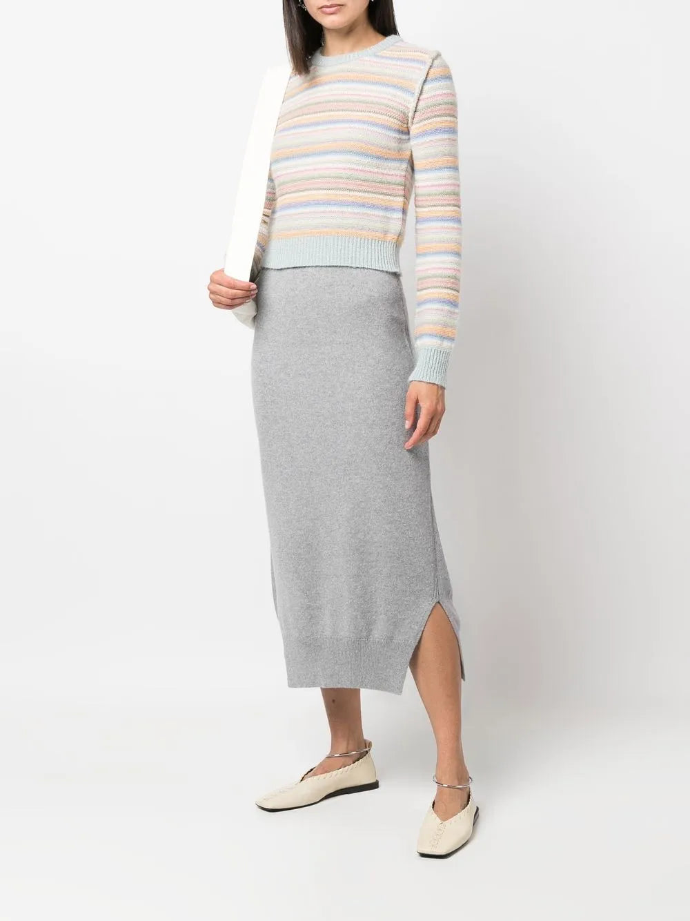 High-Waisted Knit Skirt