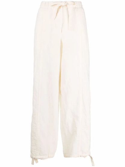 Tied-Waist Straight Trousers
