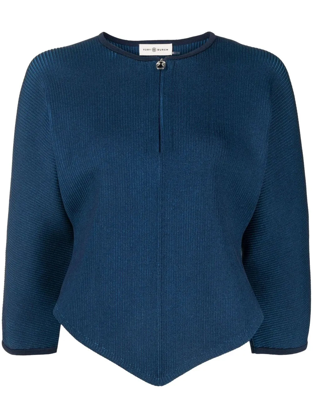 Zip-Front Short-Sleeved Cardigan