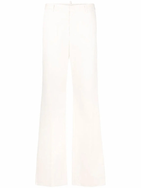Straight-Leg Mid-Rise Trousers