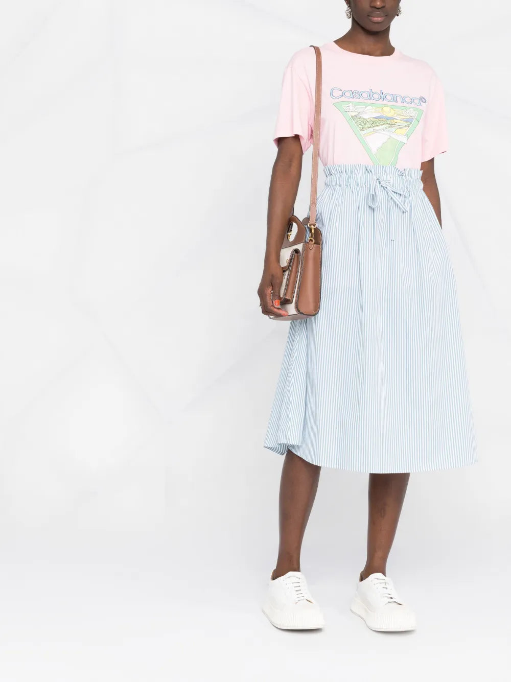 Striped Poplin Skirt