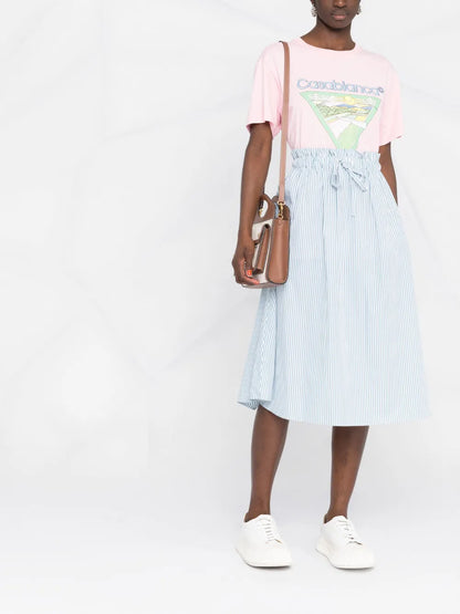 Striped Poplin Skirt